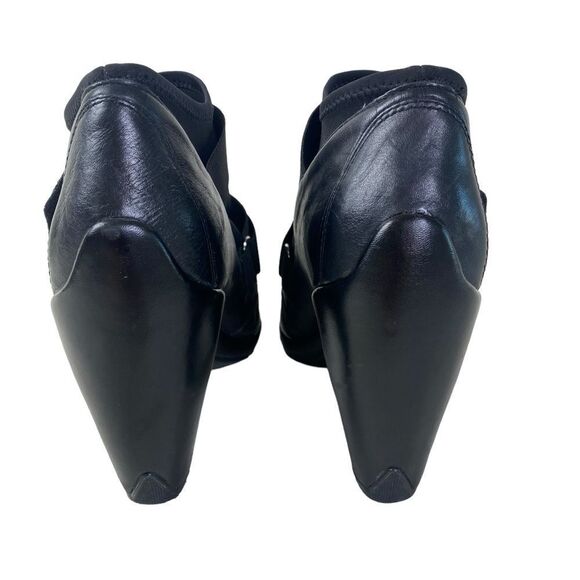 AEROSOLES 9 Cypress black leather booties with straps and Cuban heel - Picture 3 of 8